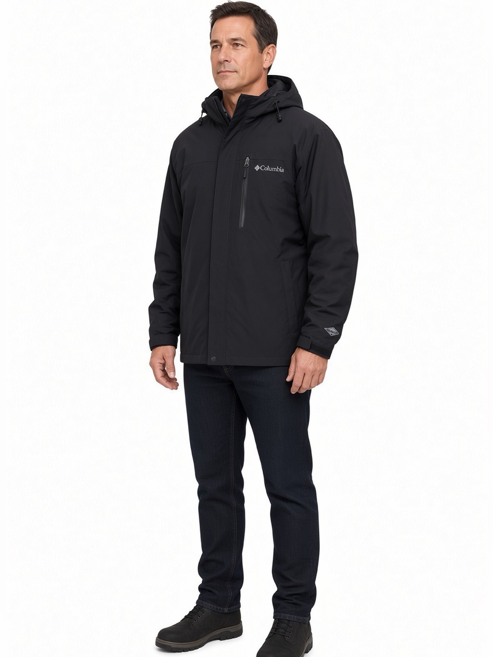 Columbia Men’s Interchange 3-in-1 Jacket Black Size L – Omni-Heat Reflective